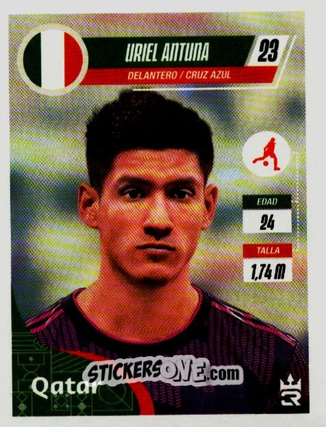 Sticker Uriel Antuna (Mexico) - Qatar 2022
 n. 129 - Reyauca