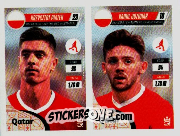 Sticker   Piatek / Jozwiak (Poland) - Qatar 2022
 n. 139 - Reyauca