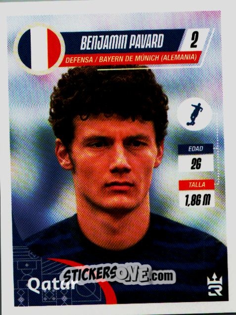 Sticker   Pavard (France) - Qatar 2022
 n. 152 - Reyauca