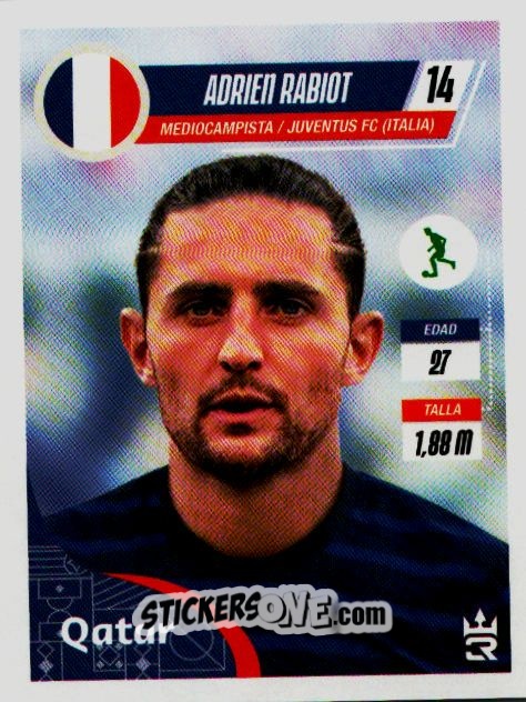 Sticker   Rabiot (France) - Qatar 2022
 n. 156 - Reyauca