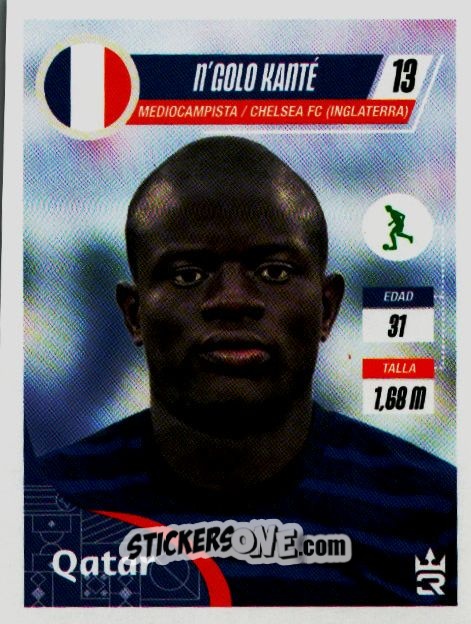 Sticker   Kanté (France) - Qatar 2022
 n. 157 - Reyauca