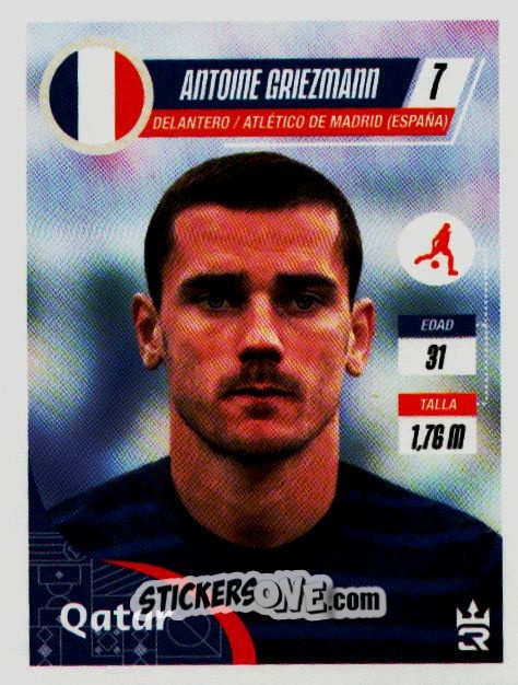 Sticker   Griezmann (France) - Qatar 2022
 n. 159 - Reyauca