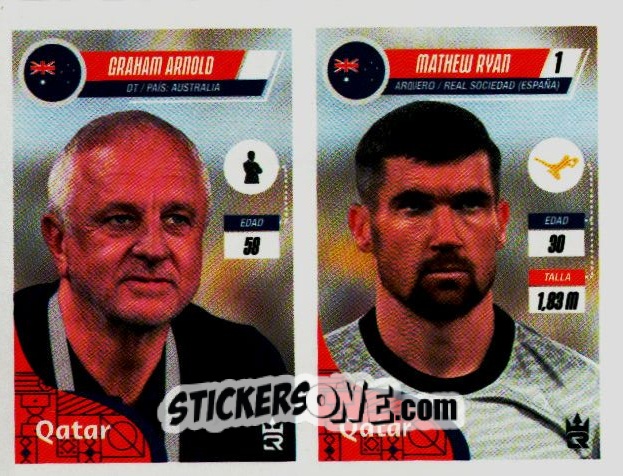 Sticker   Arnold / Ryan (Australia) - Qatar 2022
 n. 180 - Reyauca