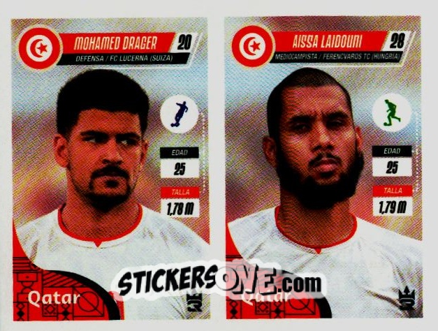 Sticker   Drager / Laidouni (Tunisia) - Qatar 2022
 n. 189 - Reyauca