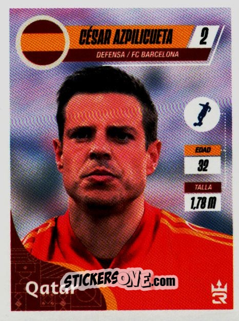 Sticker   Azpilicueta (Spain) - Qatar 2022
 n. 197 - Reyauca