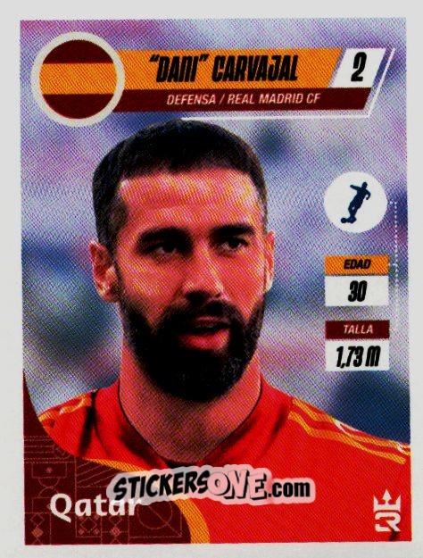 Sticker   Carvajal (Spain) - Qatar 2022
 n. 200 - Reyauca