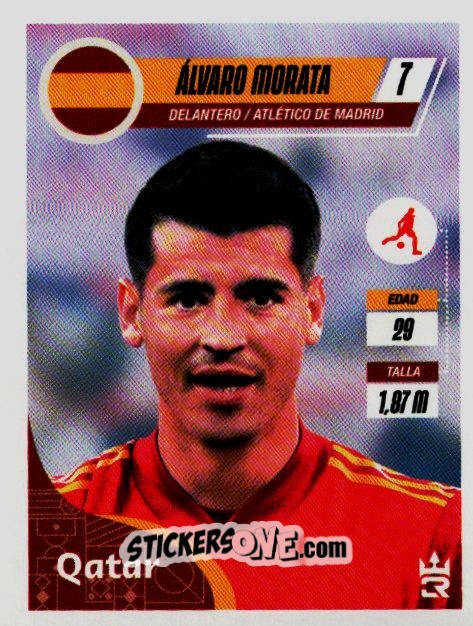Sticker   Morata (Spain) - Qatar 2022
 n. 208 - Reyauca