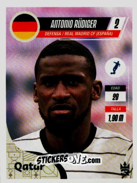 Sticker   Rüdiger (Germany) - Qatar 2022
 n. 212 - Reyauca
