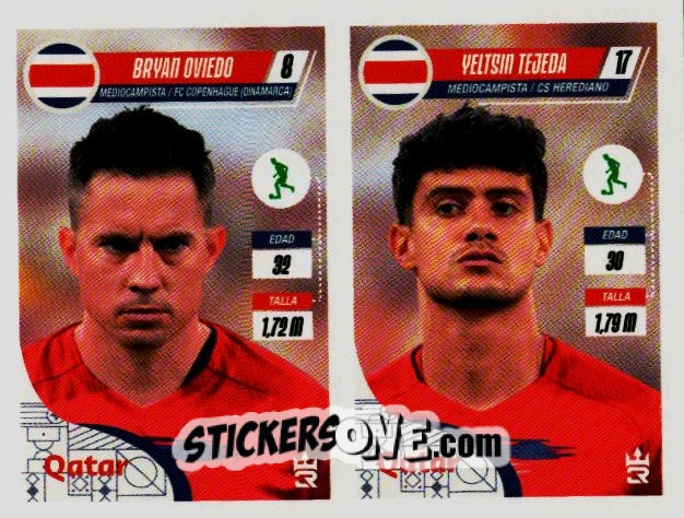 Sticker   Oviedo / Tejeda (Costa Rica) - Qatar 2022
 n. 236 - Reyauca