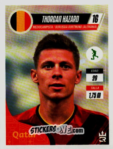Sticker   Thorgan Hazard (Belgium) - Qatar 2022
 n. 249 - Reyauca