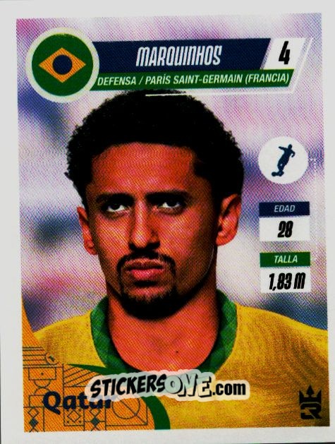 Sticker   Marquinhos (Brazil) - Qatar 2022
 n. 289 - Reyauca