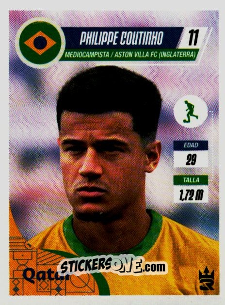Sticker   Coutinho (Brazil) - Qatar 2022
 n. 296 - Reyauca