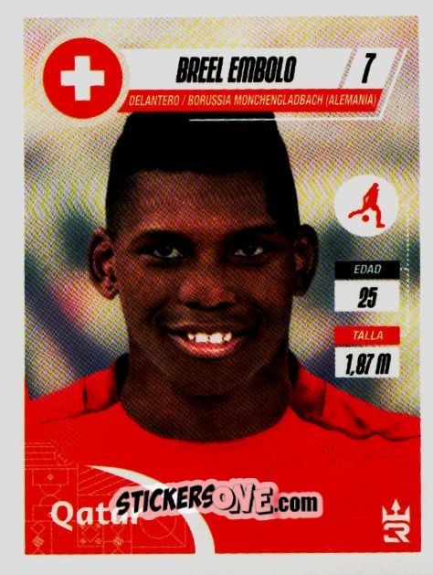 Sticker   Embolo (Switzerland) - Qatar 2022
 n. 314 - Reyauca