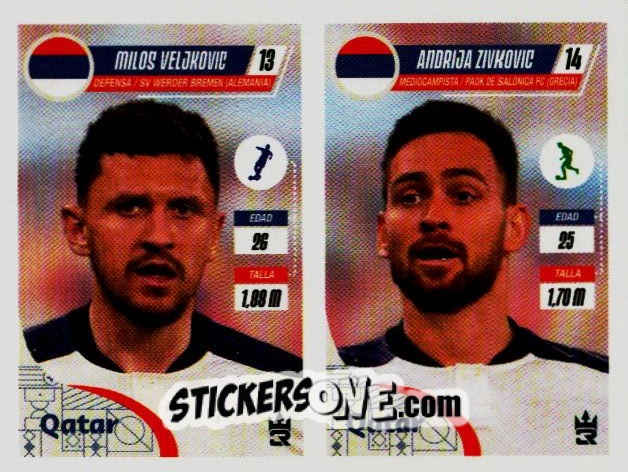 Sticker   Veljkovic / Zivkovic (Serbia) - Qatar 2022
 - Reyauca