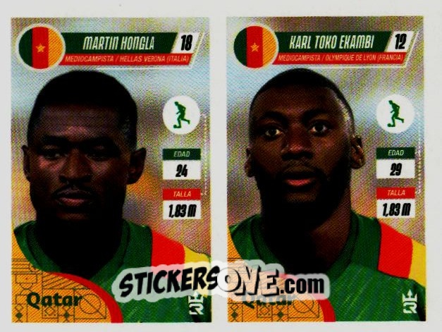 Sticker   Hongla / Ekambi (Cameroon) - Qatar 2022
 n. 328 - Reyauca