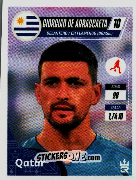 Sticker De Arrascaeta (Uruguay) - Qatar 2022
 n. 359 - Reyauca