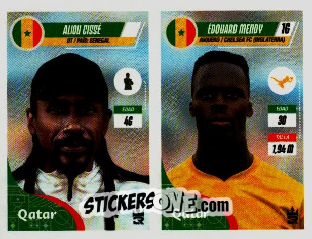 Sticker   Cissé / E Mendy (Senegal) - Qatar 2022
 n. 42 - Reyauca