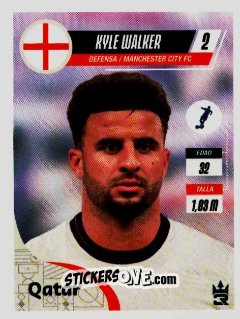 Sticker   Walker (England) - Qatar 2022
 n. 59 - Reyauca