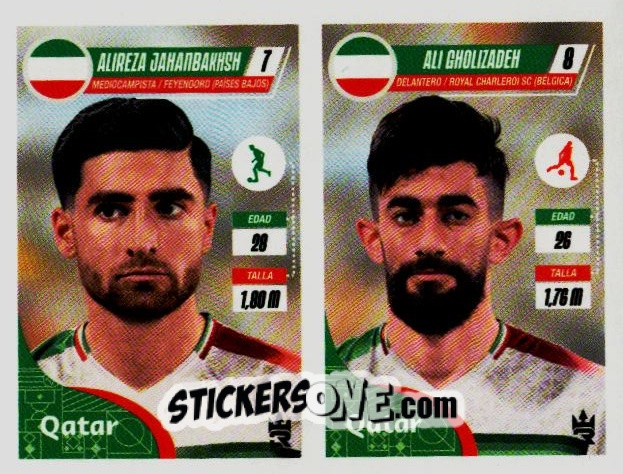 Sticker   Jahanbakhsh / Gholizadeh (Iran) - Qatar 2022
 n. 92 - Reyauca