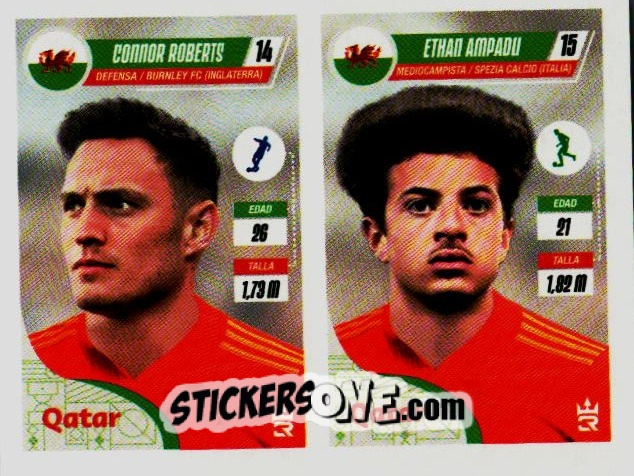 Sticker   Roberts / Ampadu (Wales) - Qatar 2022
 n. 97 - Reyauca