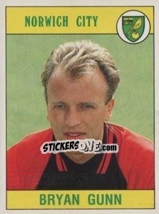 Sticker Bryan Gunn - UK Football 1989-1990 n. 202 - Panini