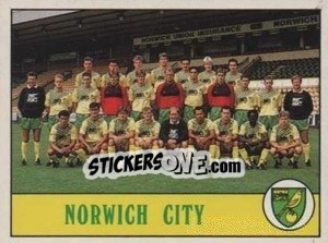 Sticker Norwich City Team - UK Football 1989-1990 - Panini