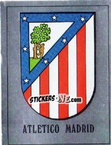 Cromo Atletico Madrid Badge - UK Football 1989-1990 - Panini