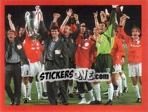 Sticker Dwight Yorke / Henning Berg / Raimond van der Gouw - Manchester United. Europe 2000 n. 3 - Futera