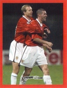 Cromo Roy Keane / Henning Berg - Manchester United. Europe 2000 n. 48 - Futera