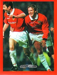 Figurina David Beckham / Denis Irwin - Manchester United. Europe 2000 n. 78 - Futera