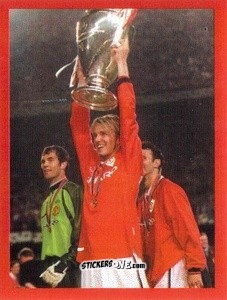 Figurina David Beckham / Raimond van der Gouw / Ryan Giggs - Manchester United. Europe 2000 n. 80 - Futera