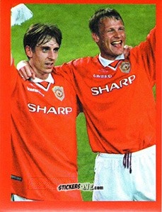 Cromo Teddy Sheringham / Gary Neville - Manchester United. Europe 2000 n. 124 - Futera