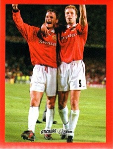 Cromo Ronny Johnsen / Teddy Sheringham - Manchester United. Europe 2000 n. 129 - Futera