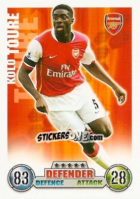 Cromo Kolo Toure - English Premier League 2007-2008. Match Attax - Topps