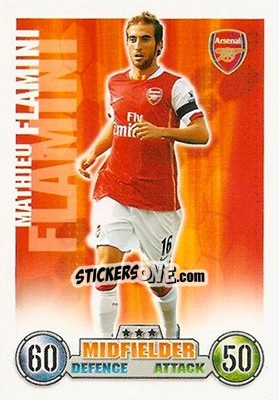 Sticker Mathieu Flamini - English Premier League 2007-2008. Match Attax n. 10 - Topps
