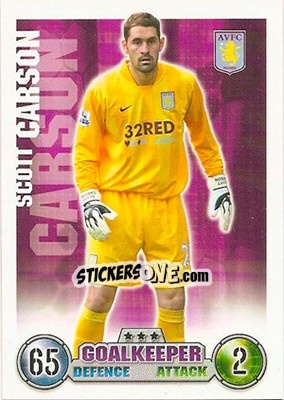 Cromo Scott Carson - English Premier League 2007-2008. Match Attax - Topps