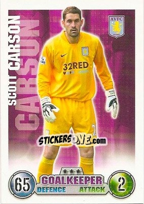 Sticker Scott Carson - English Premier League 2007-2008. Match Attax n. 17 - Topps