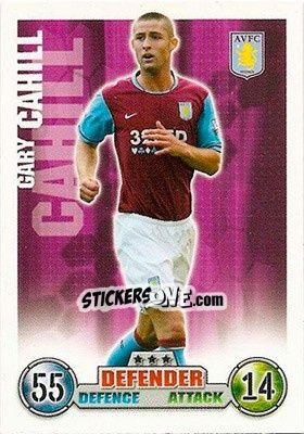 Sticker Gary Cahill - English Premier League 2007-2008. Match Attax n. 18 - Topps