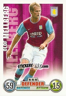 Sticker Olof Mellberg - English Premier League 2007-2008. Match Attax n. 20 - Topps