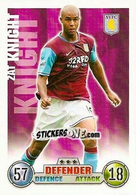 Cromo Zat Knight - English Premier League 2007-2008. Match Attax - Topps