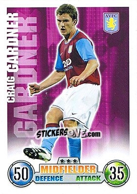 Sticker Craig Gardner - English Premier League 2007-2008. Match Attax - Topps