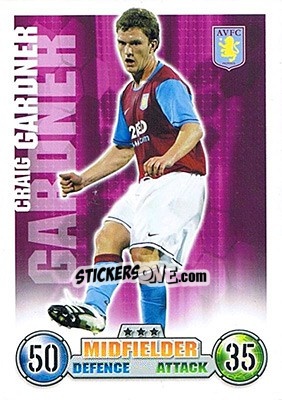Sticker Craig Gardner - English Premier League 2007-2008. Match Attax n. 25 - Topps