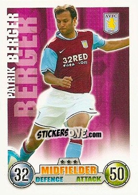 Figurina Patrik Berger - English Premier League 2007-2008. Match Attax n. 27 - Topps