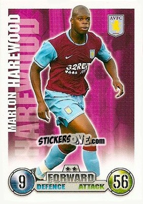 Figurina Marlon Harewood - English Premier League 2007-2008. Match Attax n. 32 - Topps