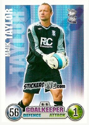 Sticker Maik Taylor - English Premier League 2007-2008. Match Attax n. 33 - Topps
