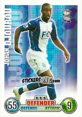 Sticker Johan Djourou - English Premier League 2007-2008. Match Attax - Topps