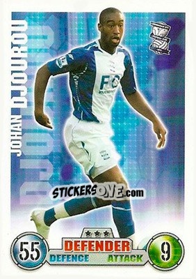 Sticker Johan Djourou - English Premier League 2007-2008. Match Attax n. 36 - Topps