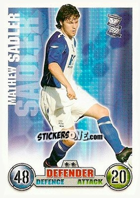Sticker Mathew Sadler - English Premier League 2007-2008. Match Attax n. 38 - Topps