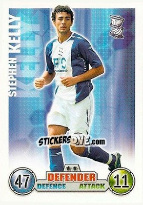 Sticker Stephen Kelly - English Premier League 2007-2008. Match Attax n. 39 - Topps