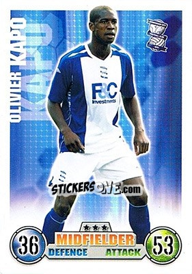 Sticker Olivier Kapo - English Premier League 2007-2008. Match Attax n. 43 - Topps